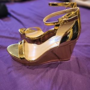Gold Wedge Sandals